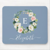 Elegantes Aquarellfarben Rosa Blütenfarben Mousepad (Vorne)