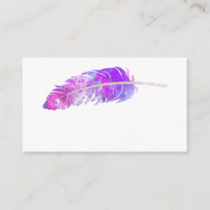 Elegantes Aquarellfederblau und lila Visitenkarte