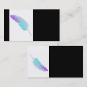 Elegantes Aquarellfederblau und lila Visitenkarte (Vorne/Hinten)