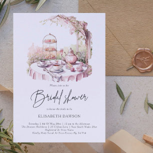Elegantes Aquarellgarten Brautparty Einladung