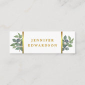 Elegantes Aquarellgold beruflich Mini Visitenkarte (Vorderseite)