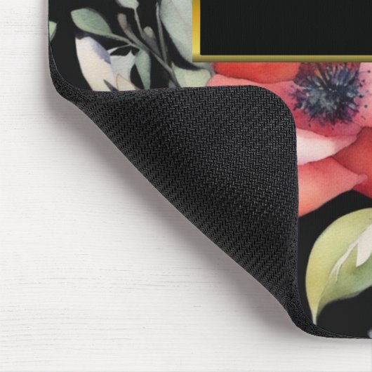 Elegantes Aquarellgold Blume beruflich Mousepad (Ecke)