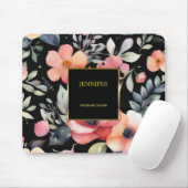 Elegantes Aquarellgold Blume beruflich Mousepad (Mit Mouse)