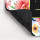 Elegantes Aquarellgold Blume beruflich Mousepad (Ecke)