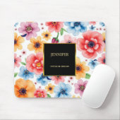 Elegantes Aquarellgold Blume beruflich Mousepad (Mit Mouse)