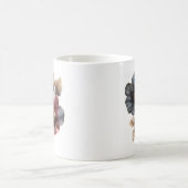 Elegantes Aquarellgold Schwarz-Bordeaux-Blume Kaffeetasse (Mittel)