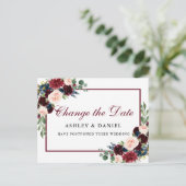 Elegantes Aquarellgoldfarben ändern Datum Postkarte (Stehend Vorderseite)