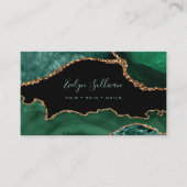 elegantes Aquarellgrün auf schwarz Visitenkarte (Vorderseite)