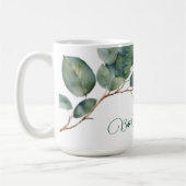 Elegantes Aquarellgrün Eukalyptus-Mutter Kaffeetasse (Links)