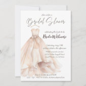 Elegantes Aquarellkleid Brautparty Einladung (Vorderseite)