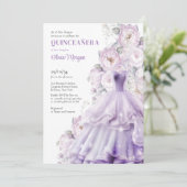 Elegantes Aquarellkleid lila formales Kleid Einladung (Stehend Vorderseite)