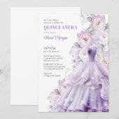 Elegantes Aquarellkleid lila formales Kleid Einladung (Vorne/Hinten)