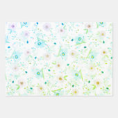 Elegantes Aquarellpapier mit floraler Aquarellgest Geschenkpapier Set (Vorderseite 3)