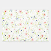 Elegantes Aquarellpapier mit floraler Aquarellgest Geschenkpapier Set (Vorderseite 2)