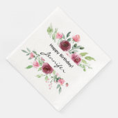 Elegantes Aquarellpapier Rose Napkin Serviette (Ecke)