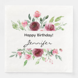 Elegantes Aquarellpapier Rose Napkin Serviette
