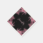Elegantes Aquarellschwarz magnolia blühend Serviette (Ecke)