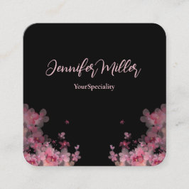 Elegantes Aquarellschwarz Quadratische Visitenkarte
