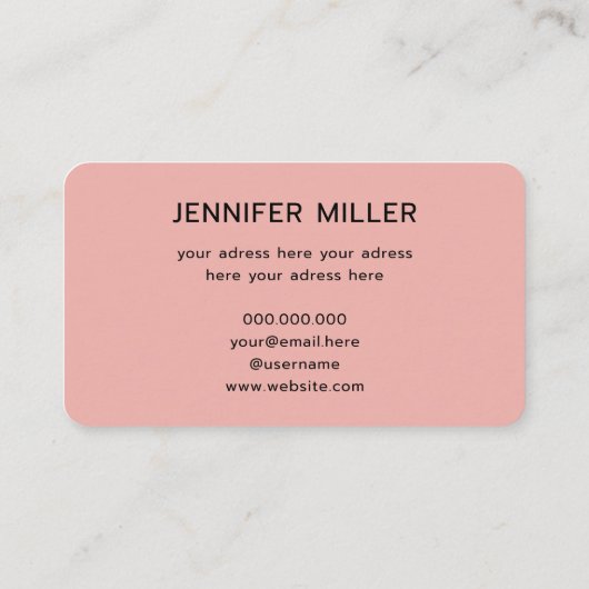 Elegantes Aquarellschwarz Visitenkarte (Rückseite)