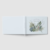 Elegantes Aquarelltuch Babydusche Blau Gästebuch (Voll)