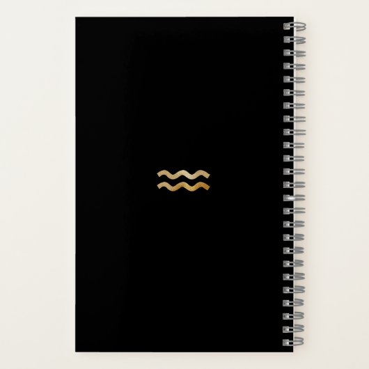 Elegantes Aquarius Zodiac Custom Journal Notizblock (Rückseite)