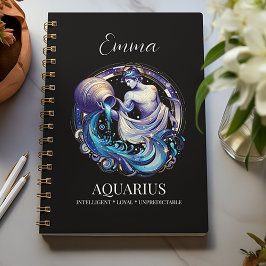 Elegantes Aquarius Zodiac Custom Journal Notizblock