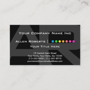 Elegantes AR-Monogramm-schwarzer und grauer Visitenkarte