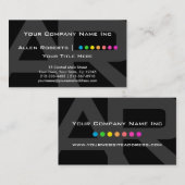 Elegantes AR-Monogramm-schwarzer und grauer Visitenkarte (Vorne/Hinten)