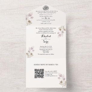 Elegantes Arabisch & Englisch All In One Einladung