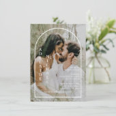 Elegantes Arch 2 Foto Einfache moderne Hochzeit Einladung (Stehend Vorderseite)