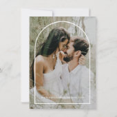 Elegantes Arch 2 Foto Einfache moderne Hochzeit Einladung (Rückseite)