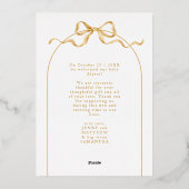 Elegantes Arch Foto Chic Baby Shower Vielen Dank Folieneinladung (Rückseite)