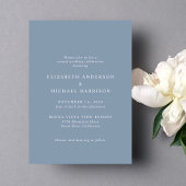 Elegantes Arch Foto Dusty Blue Lässig Wedding Einladung