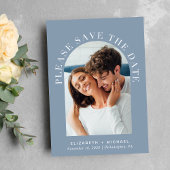 Elegantes Arch Foto Dusty Blue Save The Date