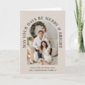 Elegantes Arch Foto Frohe und helle Weihnachten Karte (Vorderseite)