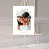 Elegantes Arch Foto Gold White Wedding Willkommen Acrylschild