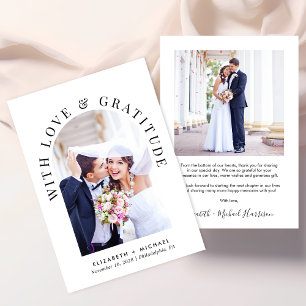 Elegantes Arch Foto Hochzeit Dankeskarte
