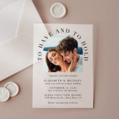 Elegantes Arch Foto Hochzeit Mattiert Acryleinladungen