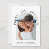 Elegantes Arch Foto Hochzeit Save The Date (Vorderseite)