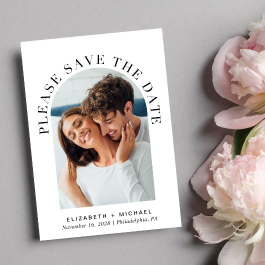 Elegantes Arch Foto Hochzeit Save The Date