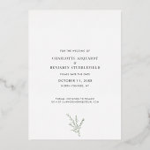 Elegantes Arch-Foto Hochzeit Sichern Sie das Datum Folieneinladung (Rückseite)