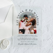 Elegantes Arch Foto Hochzeitsempfang Acryleinladungen