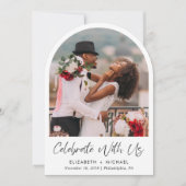 Elegantes Arch Foto Hochzeitsempfang Einladung (Vorderseite)