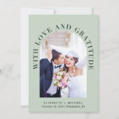 Elegantes Arch Foto Liebe Dankbarkeit Hochzeit Dankeskarte (Vorderseite)