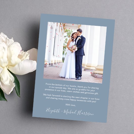 Elegantes Arch Foto Liebe Dankbarkeit Hochzeit Dankeskarte