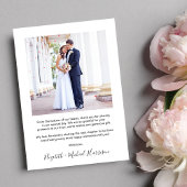 Elegantes Arch-Foto Liebe und Dankeshochzeit Dankeskarte