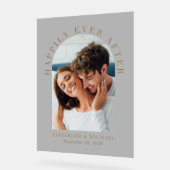 Elegantes Arch Foto Mattierte Hochzeit Willkommen Acrylschild (Winkel)