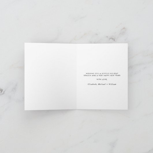 Elegantes Arch Foto Merry Bright Taupe Weihnachten Karte (Innenseite)