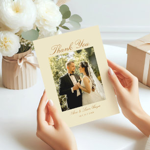 Elegantes Arch-Foto - Minimales Skript Dankeskarte