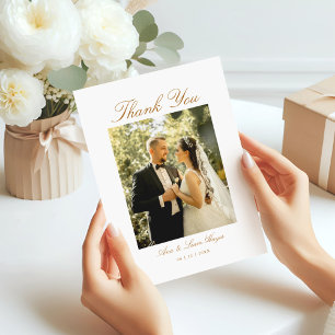 Elegantes Arch-Foto - Minimales Skript Dankeskarte